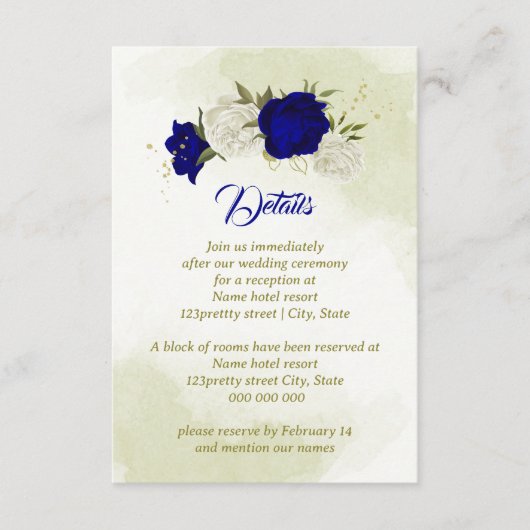 Blaue Blume, grüne Blätter Begleitkarte (Vorderseite)