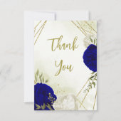 Blaue Blume, grüne Blätter Dankeskarte (Vorderseite)