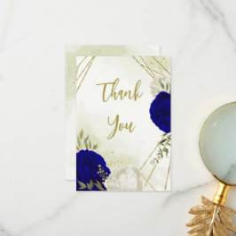 Blaue Blume, grüne Blätter Dankeskarte