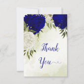 Blaue Blume, grüne Blätter Dankeskarte (Vorderseite)