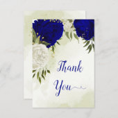 Blaue Blume, grüne Blätter Dankeskarte (Vorne/Hinten)