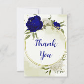 Blaue Blume, grüne Blätter Dankeskarte (Vorderseite)