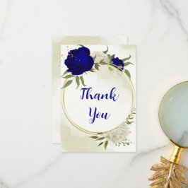 Blaue Blume, grüne Blätter Dankeskarte