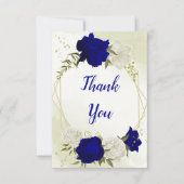 Blaue Blume, grüne Blätter Dankeskarte (Vorderseite)