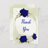 Blaue Blume, grüne Blätter Dankeskarte (Vorne/Hinten)