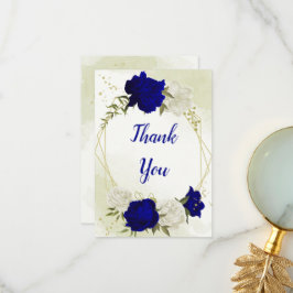 Blaue Blume, grüne Blätter Dankeskarte