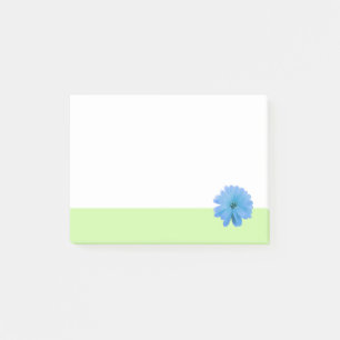 Blaue Blume grüne Umrandung Post-it Klebezettel