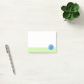 Blaue Blume grüne Umrandung Post-it Klebezettel (Büro)
