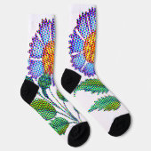 Blaue Blume Halftone Fine Art Socken (Rechts)