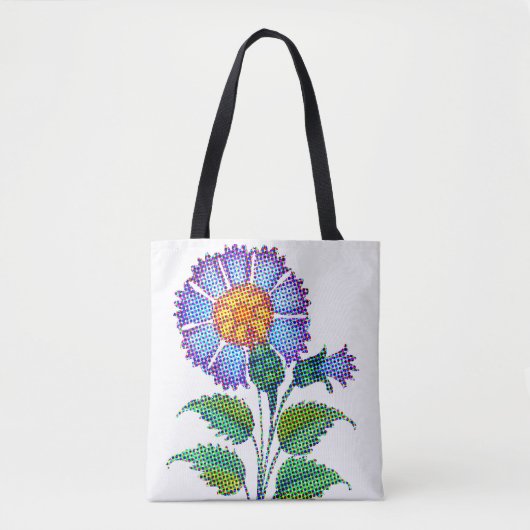 Blaue Blume Halftone Fine Art Tasche (Vorderseite)