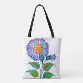 Blaue Blume Halftone Fine Art Tasche (Rückseite)