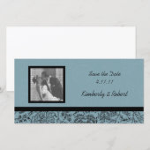 Blaue Blume-Hintergrundbilder Hochzeit speichern S Save The Date (Vorne/Hinten)