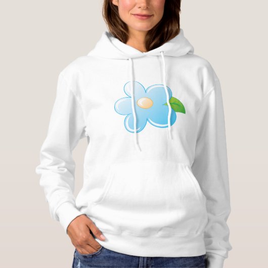 Blaue Blume Hoodie (Vorderseite)