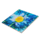 Blaue Blume in Alkoholtinten Fliese (Seite)