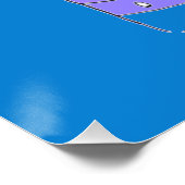 Blaue Blume in einer Tasse Poster (Ecke)