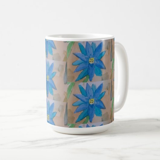 Blaue Blume Kaffeetasse (VorderseiteRechts)