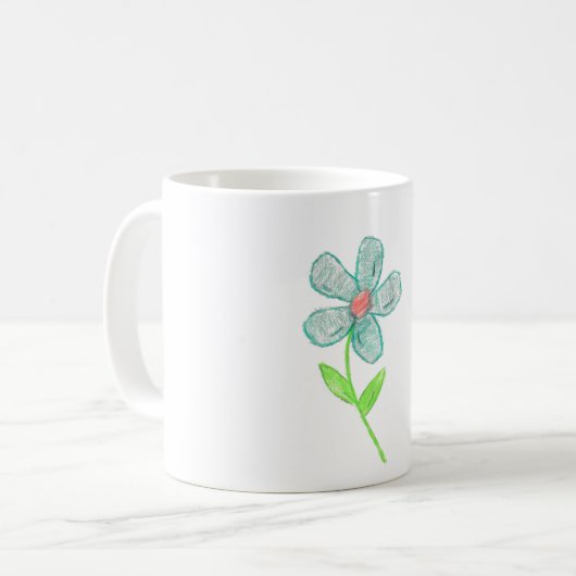 Blaue Blume Kaffeetasse (Vorderseite Links)