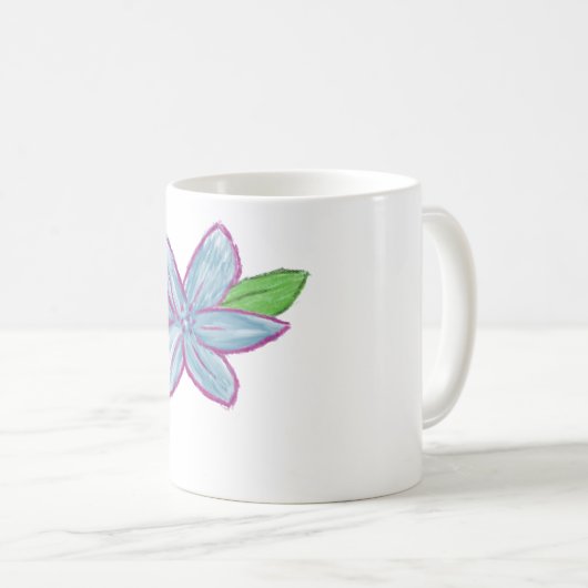Blaue Blume Kaffeetasse (VorderseiteRechts)