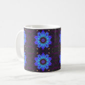 Blaue Blume Kaleidoskop Kaffeetasse (Vorderseite Links)