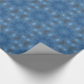 Blaue Blume Kaleidoskop Muster Geschenkpapier (Ecke)