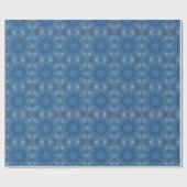 Blaue Blume Kaleidoskop Muster Geschenkpapier (Flach)