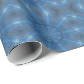 Blaue Blume Kaleidoskop Muster Geschenkpapier (Rolleneckpunkt)