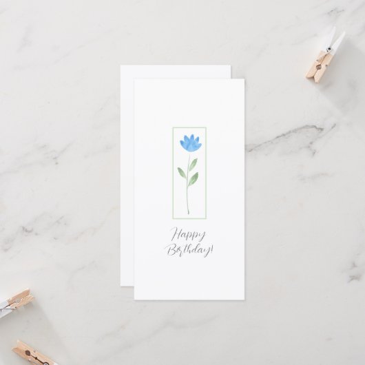 Blaue Blume Karte (Vorderseite/Rückseite Beispiel)