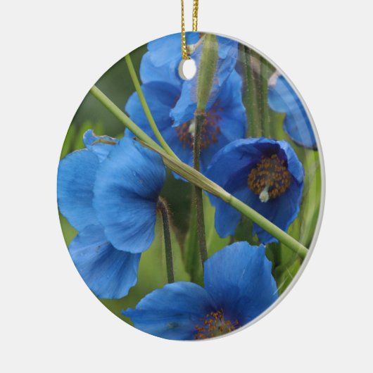 Blaue Blume Keramik Ornament (Links)