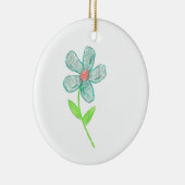 Blaue Blume Keramik Ornament (Rechts)