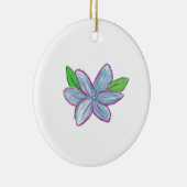 Blaue Blume Keramik Ornament (Rechts)