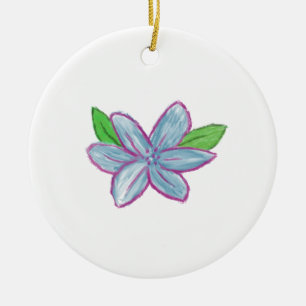 Blaue Blume Keramik Ornament