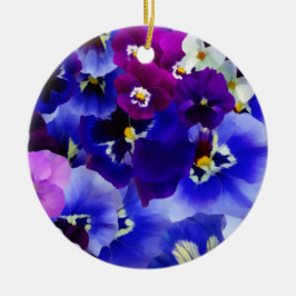 Blaue Blume Keramik Ornament