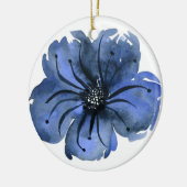 Blaue Blume Keramik Ornament (Links)