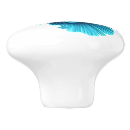 Blaue Blume Keramik Pull Keramikknauf (Seitenansicht)