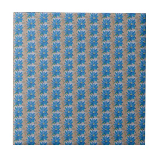 Blaue Blume Keramik Tile Fliese (Vorderseite)