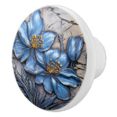 Blaue Blume Keramikknauf (Rechts)