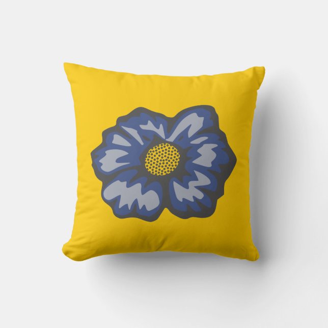 Blaue Blume Kissen (Vorderseite)