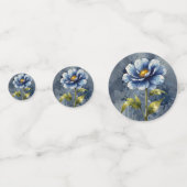 Blaue Blume Konfetti (Vorderseiten)