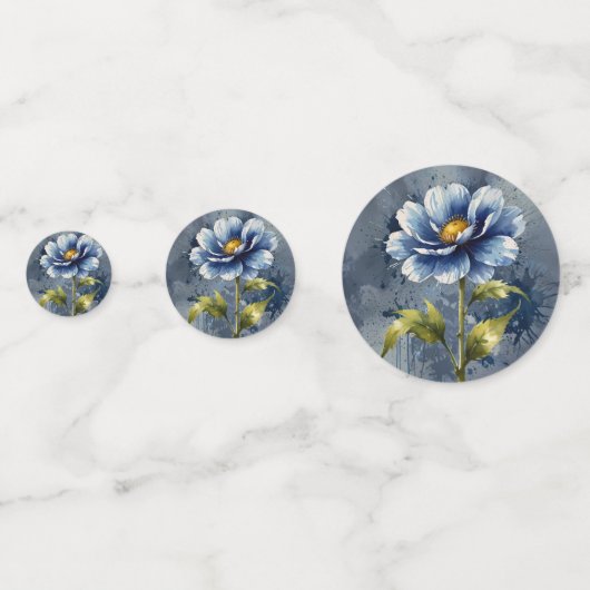 Blaue Blume Konfetti (Vorderseiten)
