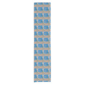 Blaue Blume Kurzer Tischläufer (Vorderseite)