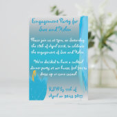 Blaue Blume laden ein Einladung (Stehend Vorderseite)