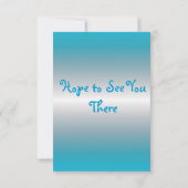 Blaue Blume laden ein Einladung (Rückseite)