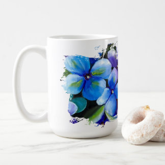 Blaue Blume Lass deinen Traum erblühen Tasse