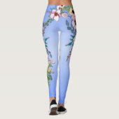 Blaue Blume Leggings (Rückseite)