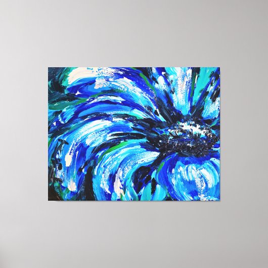 Blaue Blume Leinwanddruck (Vorderseite)