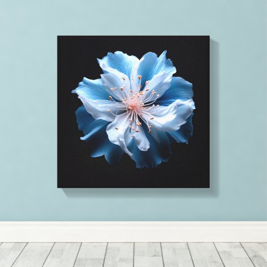 Blaue Blume Leinwanddruck (Insitu (Holzboden))