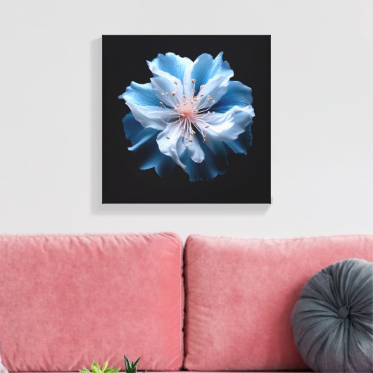 Blaue Blume Leinwanddruck (Insitu (Wohnzimmer))