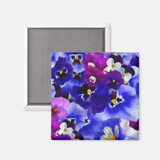 Blaue Blume Magnet (Vorderseite/Rückseite)