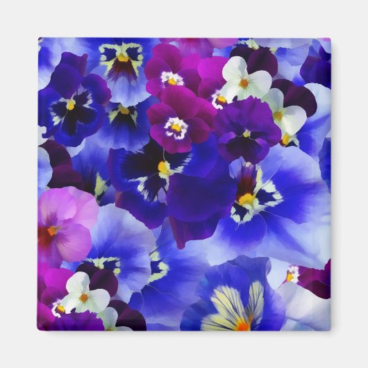 Blaue Blume Magnet (Vorne)