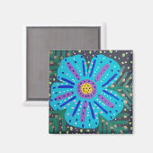 Blaue Blume Magnet (Vorderseite/Rückseite)